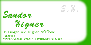sandor wigner business card